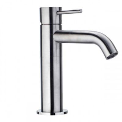 Bossini Inox Однорычажный Смеситель для раковины на 1 отв., из нержавеющей стали без донного клапана, цвет: Сатинированная нержавеющая сталь INZ006.075
