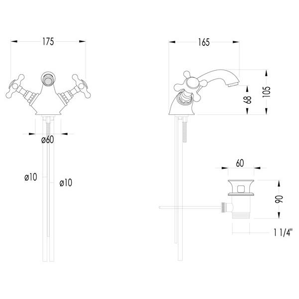 Смеситель для раковины Devon&Devon Austin Austin UTAU910CR хром