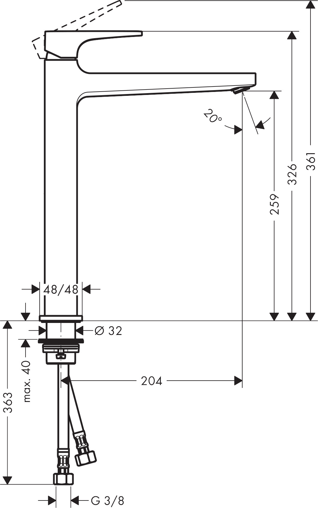 Смеситель для раковины Hansgrohe Metropol 74512000