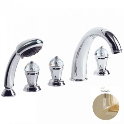KORONA Смеситель на борт ванны, на 5 отв., ручки SWAROVSKI ML.KRN-4780.DO