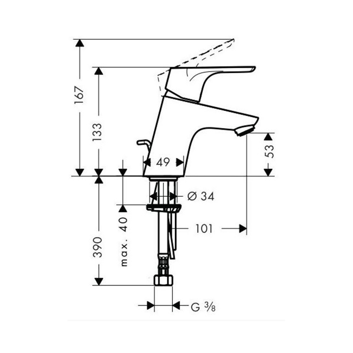 Hansgrohe Focus Смеситель для раковины, 1 отв., цвет: хром 31604000
