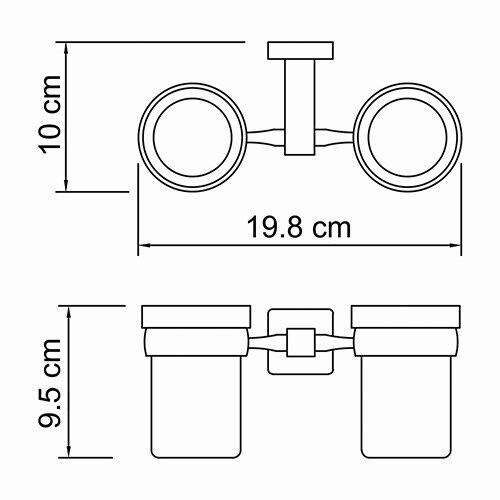 Lippe K-6528D Подстаканник двойной Размеры (Ш/В/Г): 19,8х9,5х10 см