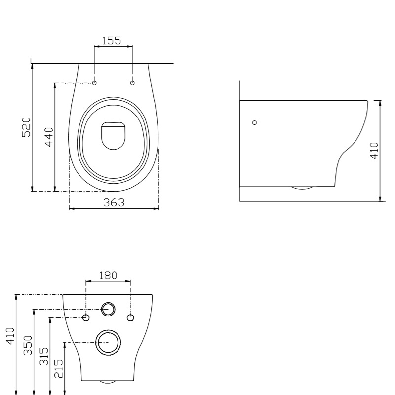 Disegno Ceramica Touch1 Унитаз подвесной 52 см T100500001