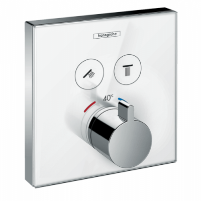 Термостат на 2 потребителя hansgrohe ShowerSelect Glass, стеклянный 15738400