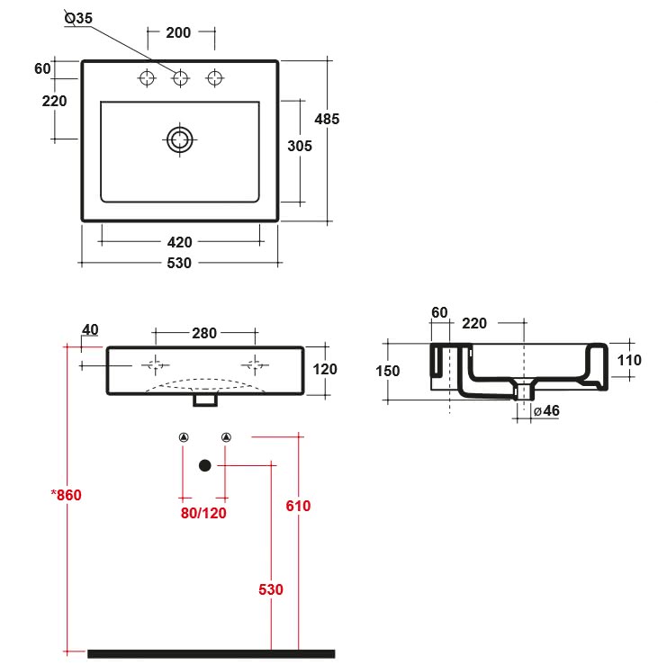 Раковина накладная 53x48 olympia Vesna lil4353101