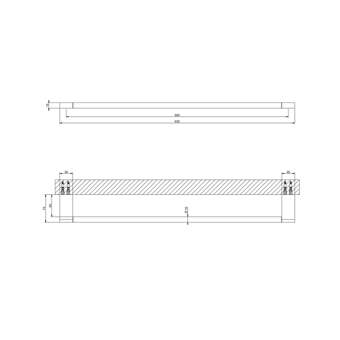 Gessi Origini Полотенцедержатель, 60 см, цвет: хром 66504#031