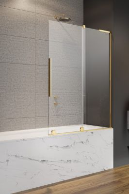 Шторка на ванну 100 см Radaway Furo SL GOLD PND II раздвижная, профиль золото