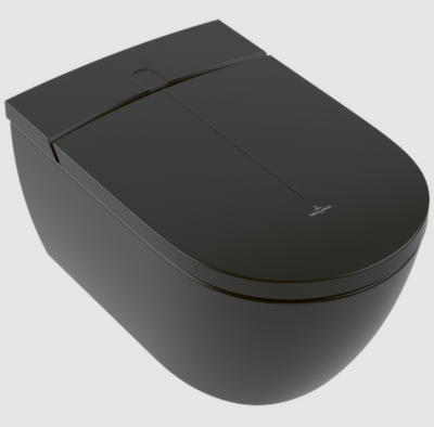 V0E200R7 Villeroy&Boch Viclean Унитаз подвесной 59 см. CeramicPlus, цвет-Pure Blac
