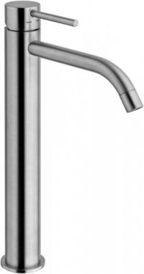 Paffoni LIGHT Смеситель высокий для раковины без д/к, Steel looking