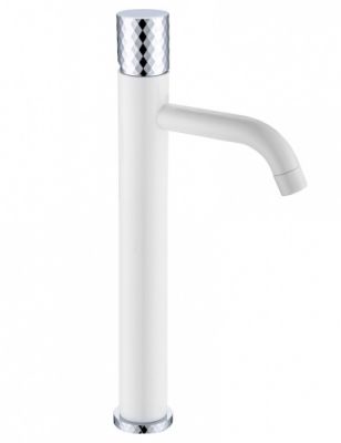 Boheme STICK WHITE TOUCH GOLD смеситель для раковины высокий Boheme 122-WCR белый хром