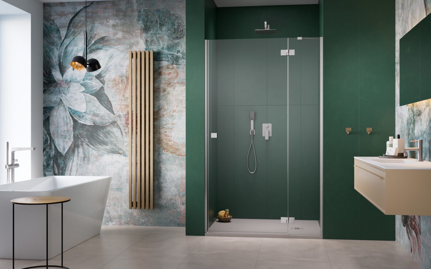 1385015-91-01R Душевая дверь 110 см. распашная Radaway Essenza Brushed Nickel DWJ