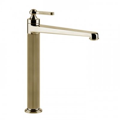 Gessi Venti20 Смеситель для раковины на 1 отверстие, однорычажный, высокий, в комплекте с донным клапаном, цвет: Brass PVD 65003#710