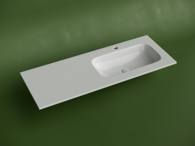 CN7021 Ceramica Nova Раковина накладная мебельная CERAMICANOVA Grace прямоугольная 1210x457, с чашей справа и отверстием под смеситель цвет белый CN7021