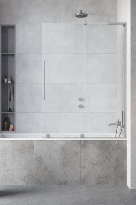 Шторка на ванну 100 см Radaway Furo SL Brushed Nickel PND II раздвижная, профиль никель