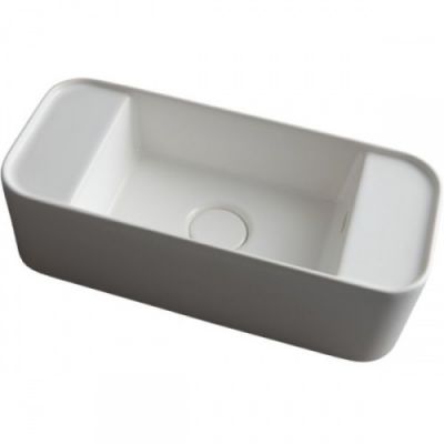 White Ceramic Geo Mini, накладная прямоугольная раковина 50,5x22,5x15h см, цвет белый глянцевый W710701