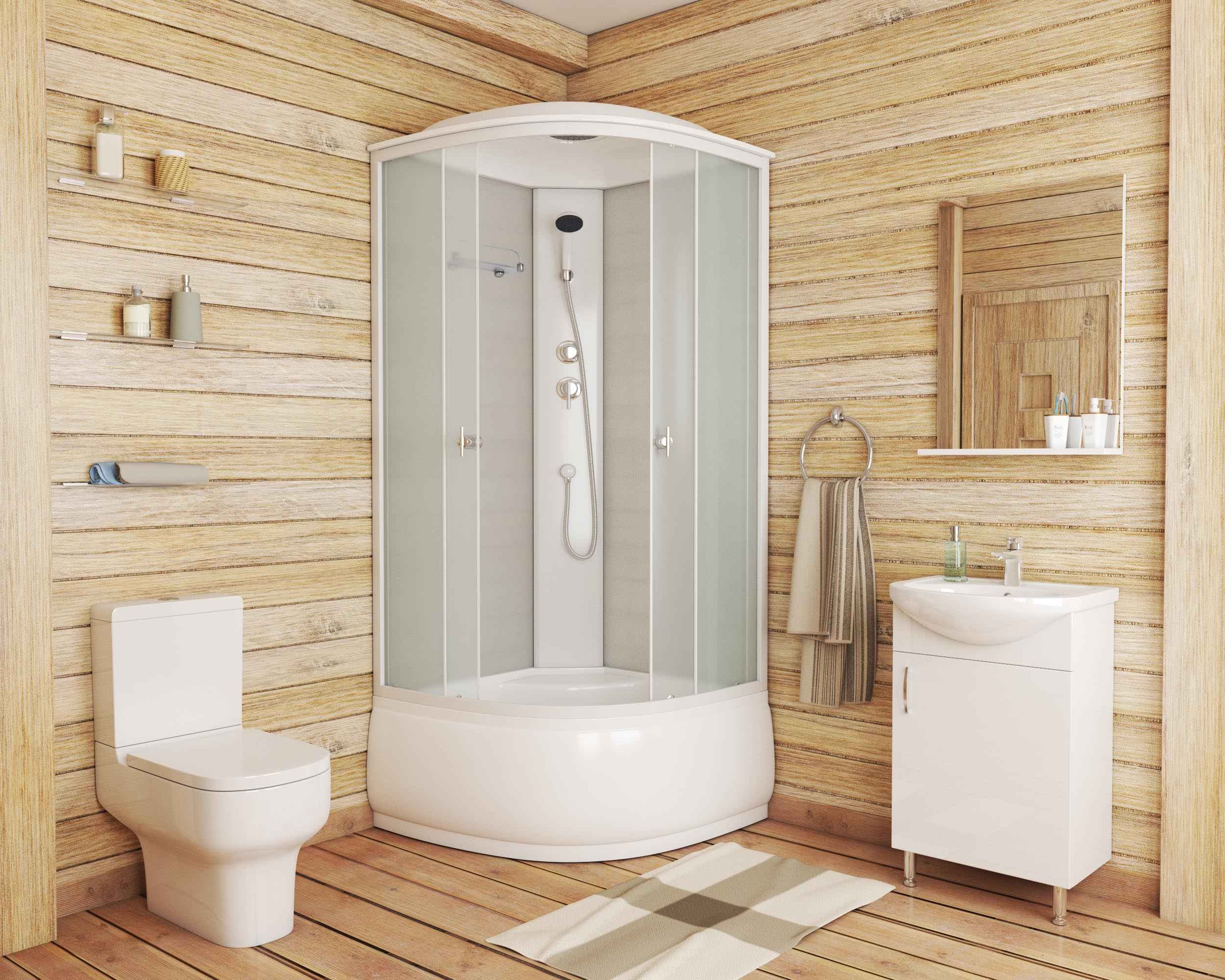 Niagara Eco Душ.каб. NG-8308-14 (900х900х2100) высокий поддон(40см), стекломатовое белые профиля