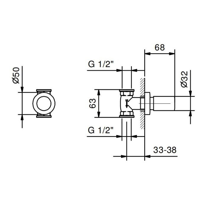 Fantini Nostromo Запорный вентиль 1/2", цвет: хром 41 02 4035B