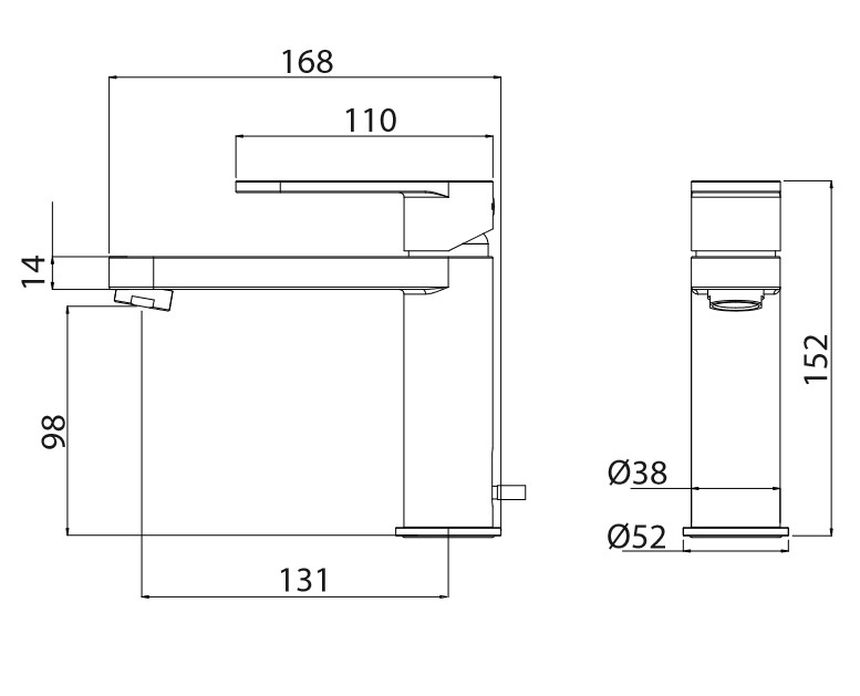M&Z CSL00201M Castello Смеситель для раковины 98 мм, ХРОМ
