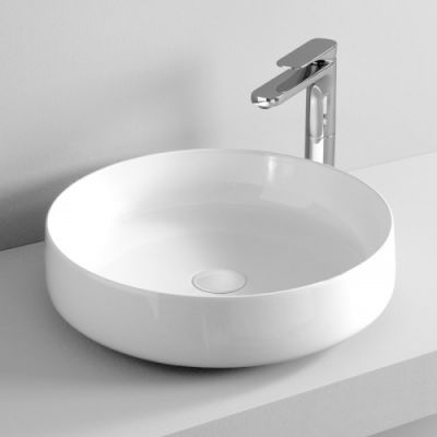 Раковина накладная круглая d48 см ArtCeram COGNAC COL002 01 белый глянцевый