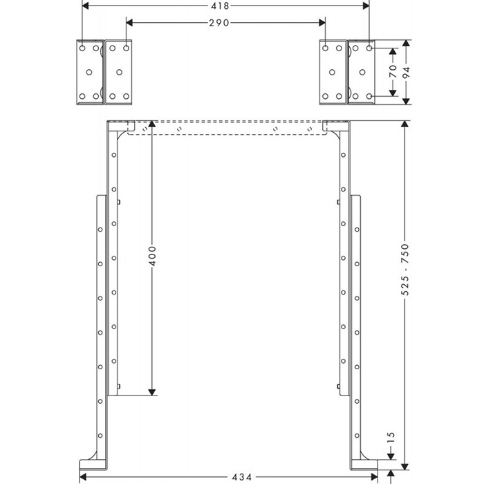 28021000 Hansgrohe sBox Монтажный скобы для монтажа на плитку