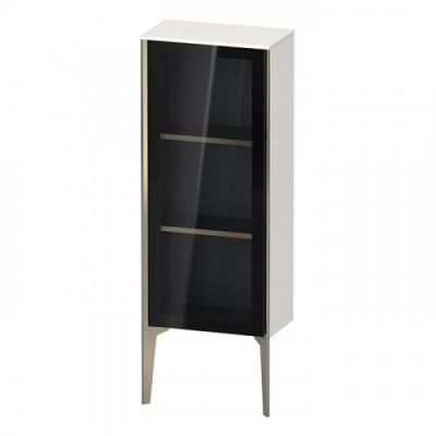 Duravit XViu Шкаф подвесной со стеклянной дверью 40x24x89см, 2 стеклянные полки (петли справа), цвет: белый глянцевый/champagne matt XV1360RB122