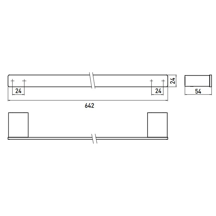 EMCO Loft Держатель полотенец, 64.2см, подвесной, цвет: хром 0560 001 60