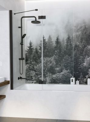 Шторка на ванну 130 см Radaway Essenza BLACK PND II