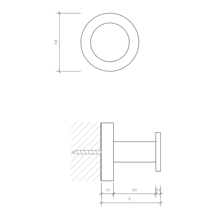 530400 Decor Walther Basic HAK4 Крючок подвесной, цвет: хром