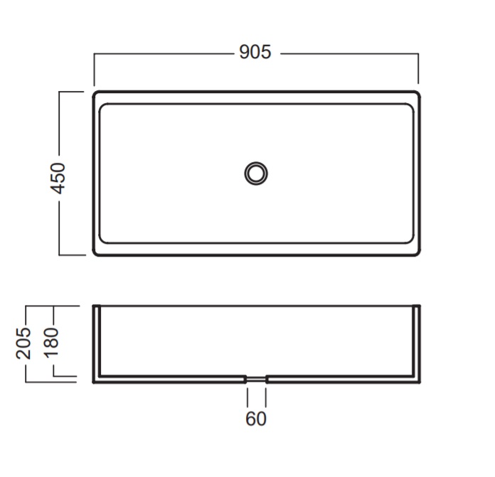 Раковина хозяйственная 90x45 Hatria 01YN0401