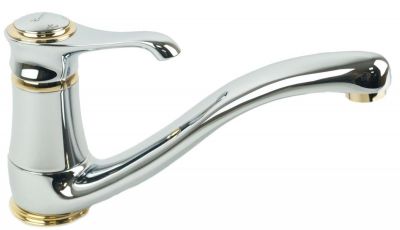 Emmevi Tiffany, кухонный смеситель с поворотным изливом, цвет хром-золото 6095/CO