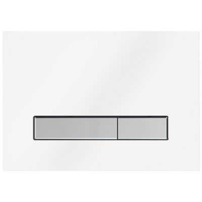 KK-POL 350/PPB/183-00-00(SPP/126/0/K) Vitrum Grande V1 Стеклянная панель смыва для инсталляции, цвет стекло белое/хром сатин