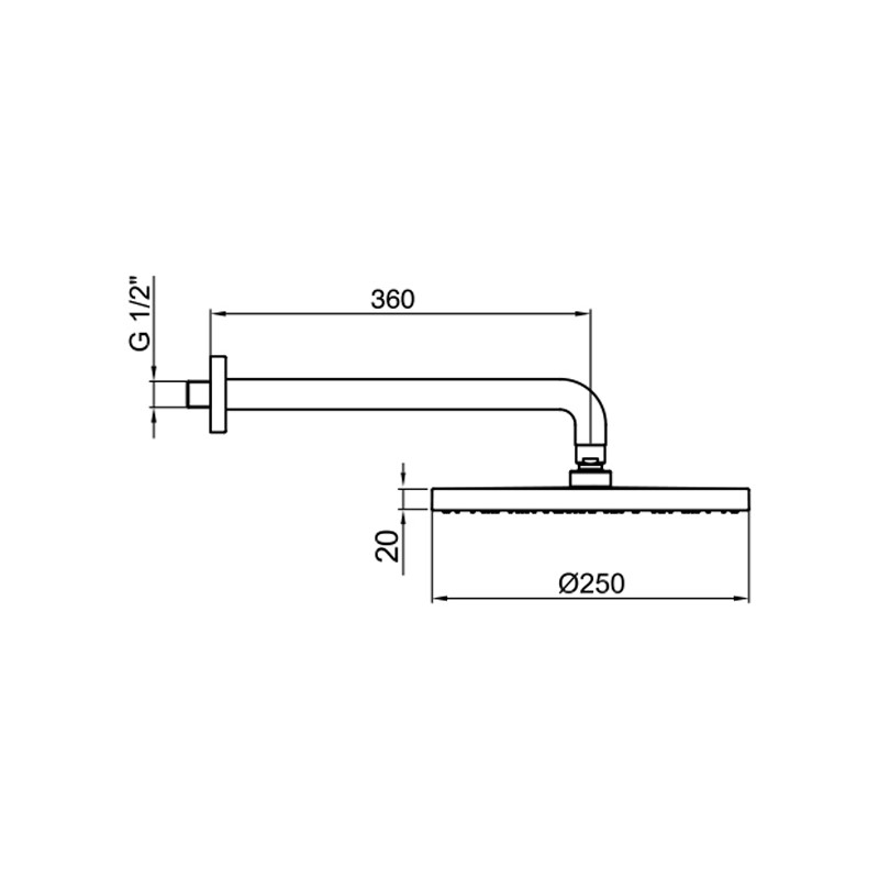 Верхний душ Webert AC0398015METAL, хром