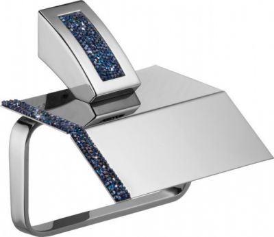 Sanibano Estrella, бумагодерж. с крышкой, цвет хром-кристаллы Swarovski bermudа blue H9300/06TBB