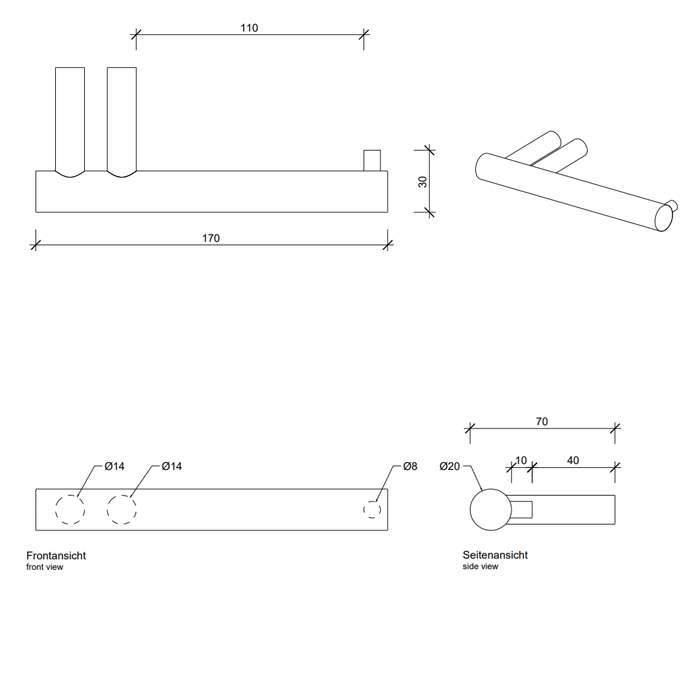 Decor Walther Bar TPH1 Держатель туалетной бумаги, подвесной, цвет: черный матовый 856660