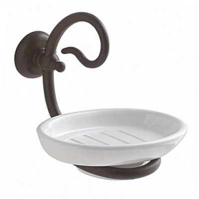 Globo Paestum Мыльница 15x12x10см, подвесная, цвет: металл/белый