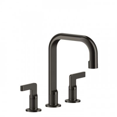 Gessi Inciso- Смеситель для раковины на 3 отверстия, соединительные шланги на 3/8, без донного клапана, цвет: black XL 58014#299