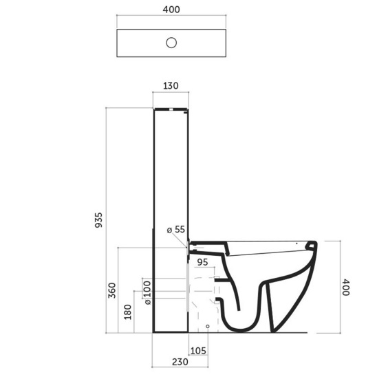 Бачок напольный OVO Disegno Ceramica OV01700001