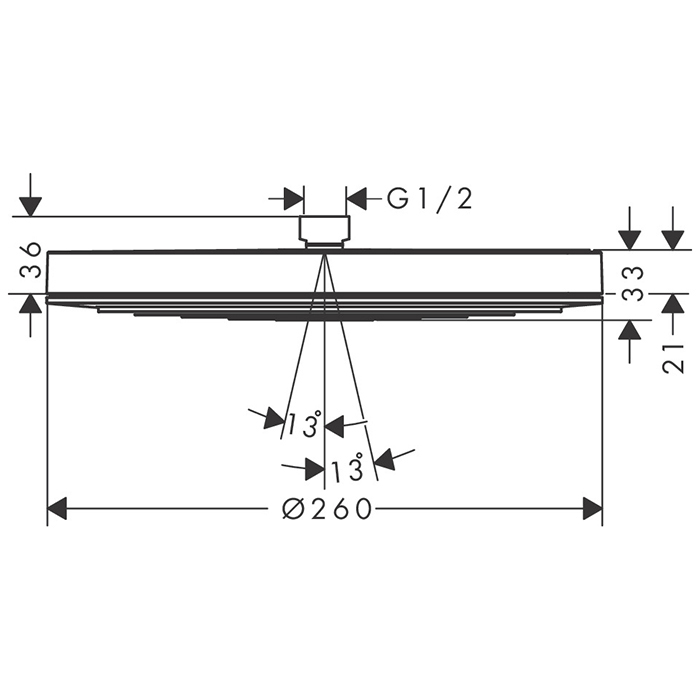 24140670 Hansgrohe Pulsify S Верхний душ 26см., 1jet, цвет: черный матовый