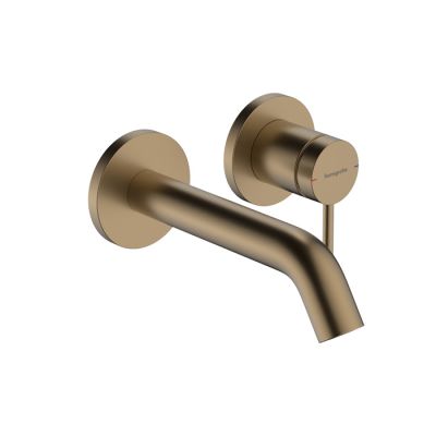 73350140 Hansgrohe Tecturis S Смеситель для раковины однорычажный для скрытого монтажа настенный с изливом 16,5 см, цвет: шлифованое бронза