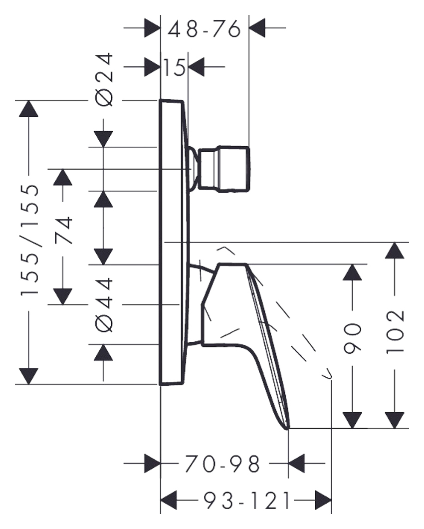 Смеситель для ванны Hansgrohe Logis 71405000