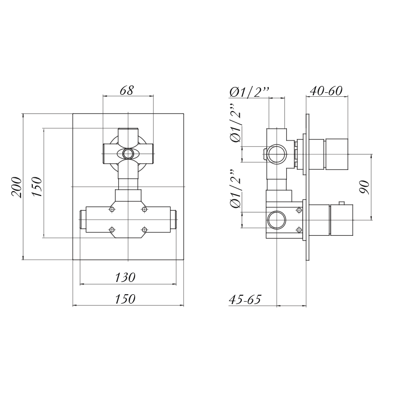 Migliore KVANT Смеситель термостат 3-х позиционныйML.KVT-2779.CR