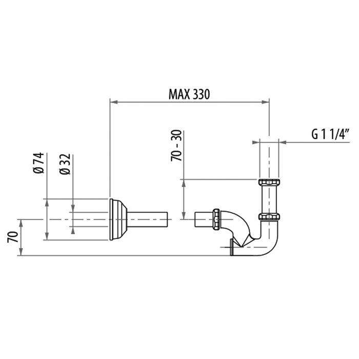 Gattoni Accessori Сифон 1/1,4&amp;quot; для раковины/биде, цвет: хром 0154/00C0