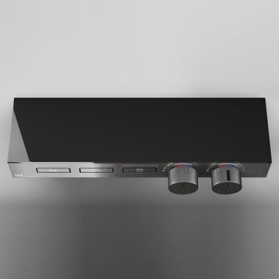 Gessi Hi-Fi Термостат для душа, с включением до 3 источников одновременно, внешняя часть, цвет: Black Metal Brushed PVD 63014#707
