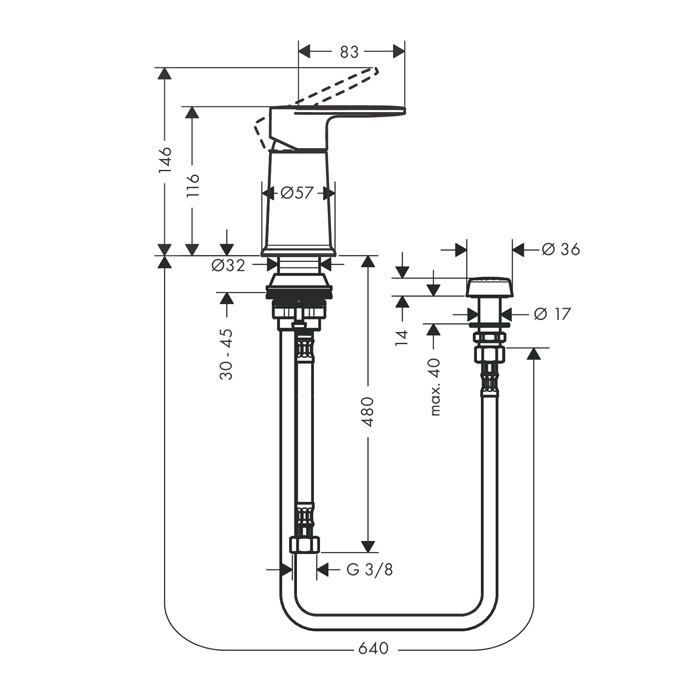 Hansgrohe Vernis Blend Смеситель для биде, цвет: хром 71214000