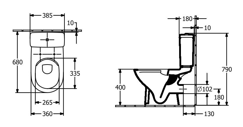 5661 R0 01 O'Novo Чаша компакта 670 мм Villeroy & Boch