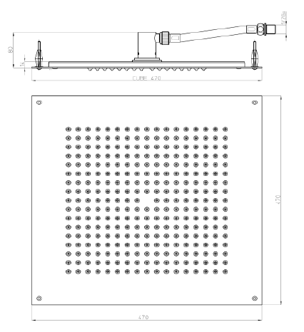 BOSSINI DREAM CUBE  Верхний душ 470 x 470 мм, H38459.030