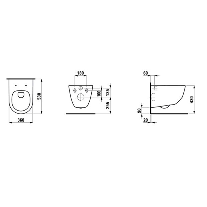 Z.RU93.0.771.6 Laufen Pro Унитаз подвесной, безободковый смыв Rimless, с инсталляционной системой, сиденье с крышкой SC, панель смыва цвет: белый