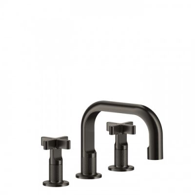 Gessi Inciso+ Смеситель для раковины на 3 отверстия, без донного клапана. цвет: black XL 58112#299
