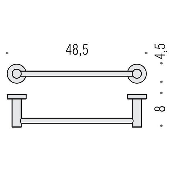 W4910.CR Colombo Plus Полотенцедержатель 48.5см, цвет: хром