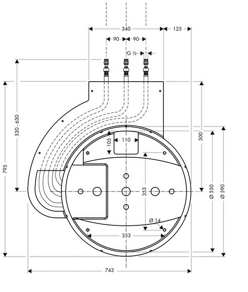 Hansgrohe Raindance Rainmaker Скрытая часть верхнего душа 600 3jet 28412180